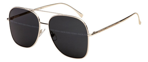 Lentes De Sol Fendi Roma Amor Ff 0378/g/s 2f77y Gris Dorado Color de la lente Gris oscuro Diseño Pilot