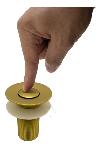 Kit Válvula Lavatório Click + Acabamento De Registro Dourada Acabamento Fosco Cor Dourado