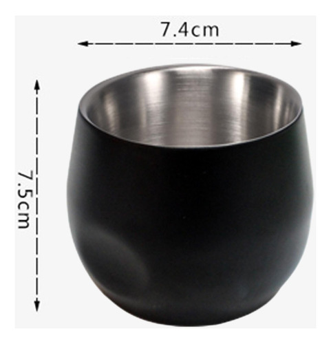 Taza De Café De Acero Inoxidable, Vaso Sin Tallo, 200ml