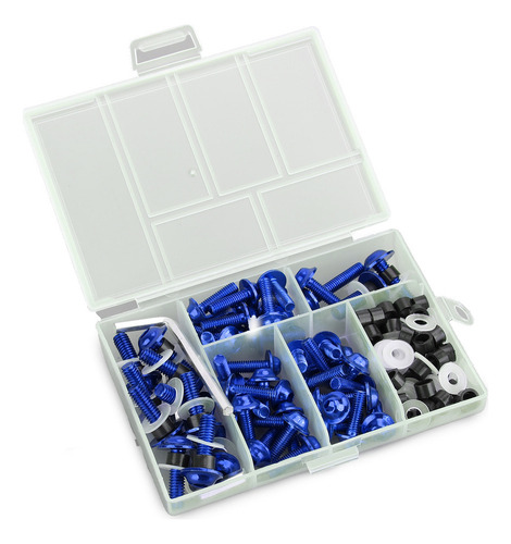 Kit De Tornillos Para Carenado De Moto 158, Color Azul