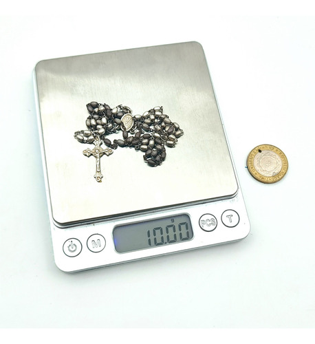 Rosario Antiguo Cadena Y Cruz De Plata - Religion (Usado)