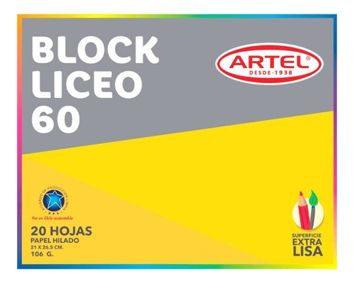 Block De Dibujo Liceo N°60 20 Hojas Artel