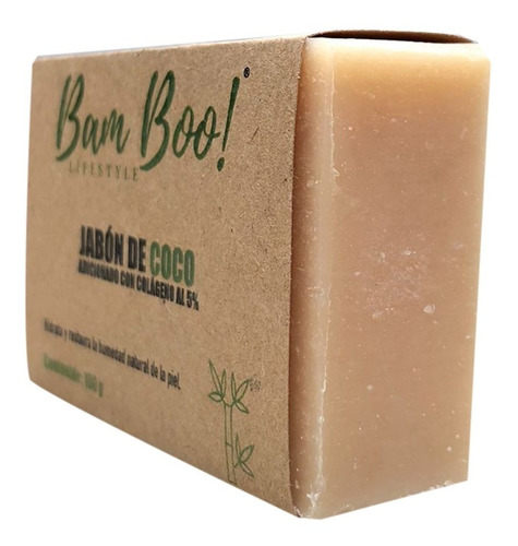 Imagen 2 de 3 de Jabón Coco Con Colágeno 100 Gr Bam Boo! Lifestyle