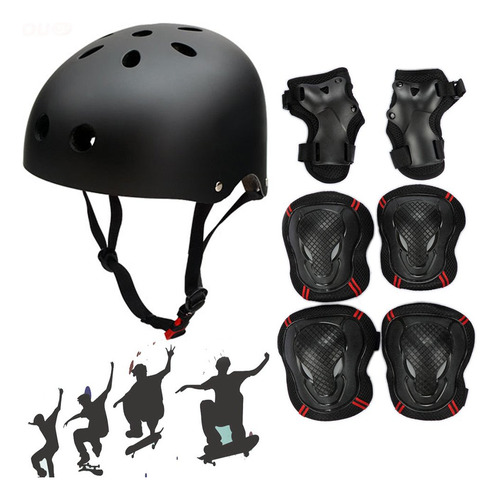 Casco De Patineta Ajustable Y Equipo De Protección Juvenil