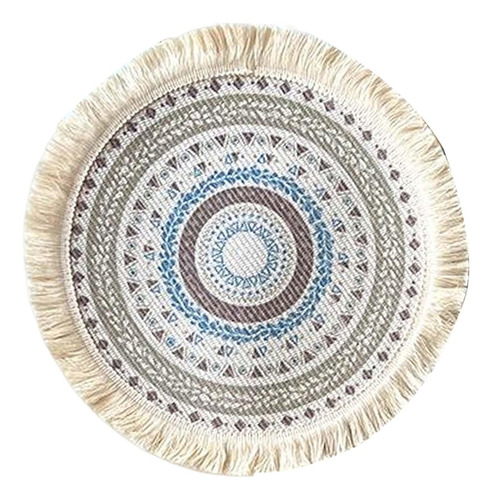 2 Mantel Individual Con Flecos De Mandala Boho Estilo D