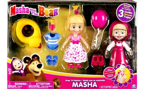 Masha Y El Oso Moda Que Se Acomoda Con 3 Outfits N.u.e.v.o (Usado)