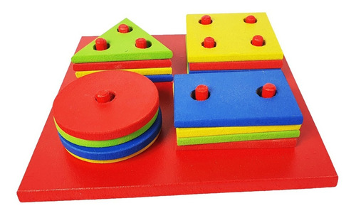 Imagem 1 de 5 de Brinquedo Educativo Pedagógico Montessori Formas Geométricas