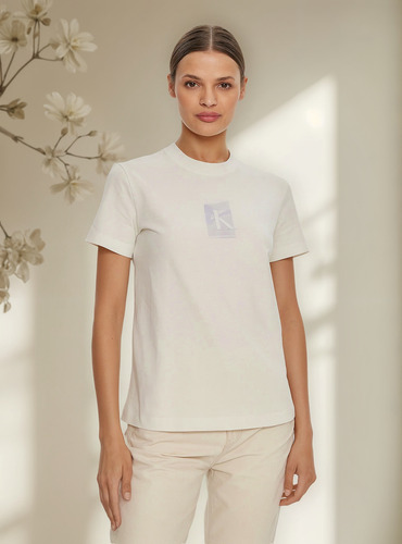 Polera Diffused Ck Regular Blanco Calvin Klein