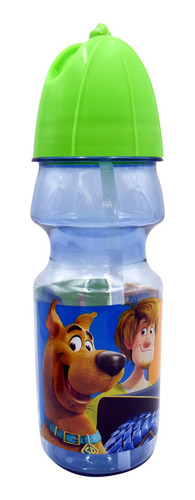Botella Plastico Con Popote Para Agua Scooby Doo 550ml