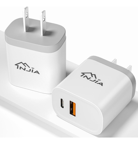 Paquete De 2 Adaptadores De Cargador Usb De Doble Puerto Usb