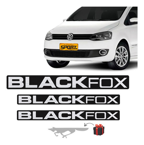 Adesivos Fox Blackfox 2010 Emblema Lateral E Traseiro Preto