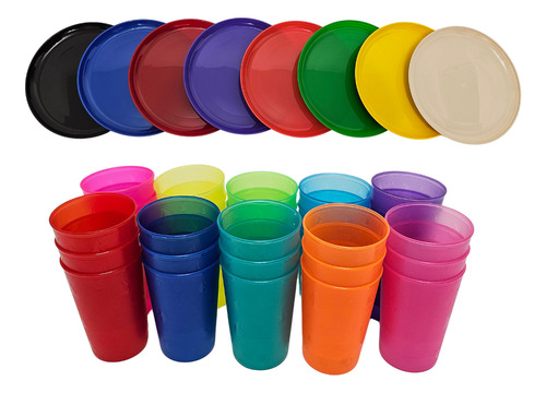 Paquete 70 Platos Taqueros Y 70 Vasos - Reutilizables