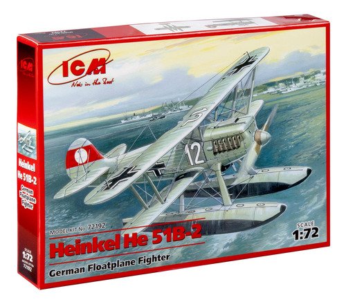 Icm Modelo He 51b-2 Aleman Fighter Floatplane Building Kit