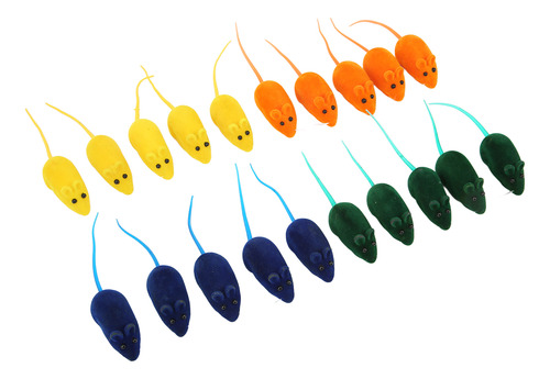 Juguete Squeak Mouse, 20 Unidades, Seguro, Interactivo, 4 Co