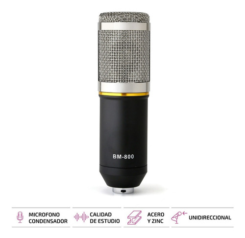 Imagen 2 de 8 de Microfono Condensador Profesional Set Estudio Youtube Twitch