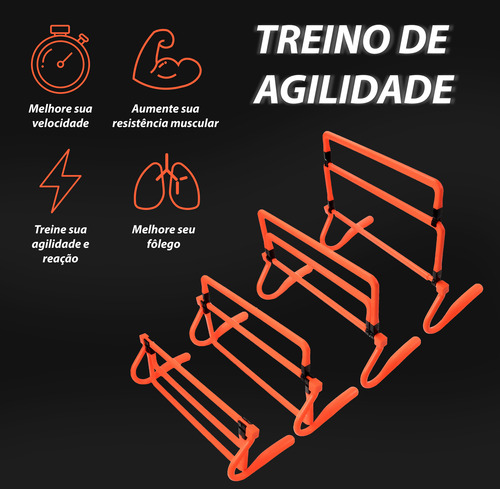 Kit Barreira C/ 4 Obstáculos 4 Alturas Ajustáveis Agilidade