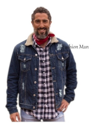 casaco jeans com pelo masculino
