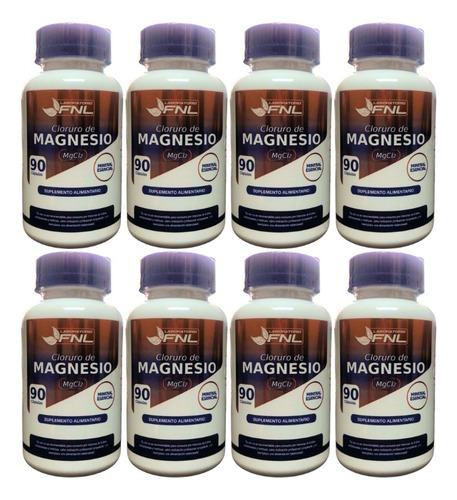 Cloruro De Magnesio Fnl 500 Mg 90 Cápsulas Pack 8 Frascos