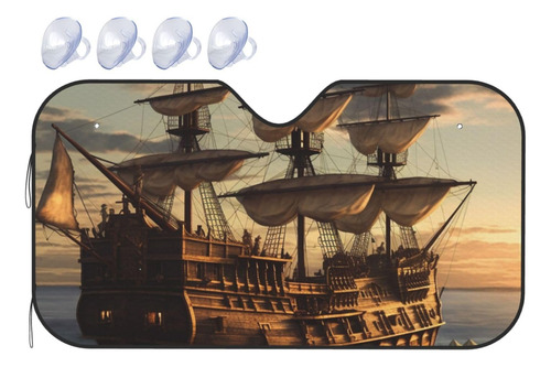 Parasol Para Parabrisa Diseño Barco Pirata Fantasia Ventana