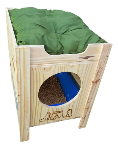 Baño Barnizado Con Almohadon Para Gato