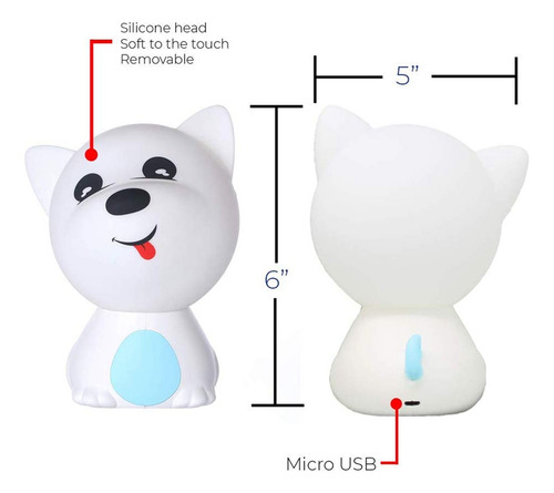 Lámpara Nocturna Para Niños Con Forma De Perrito, Lámpara De