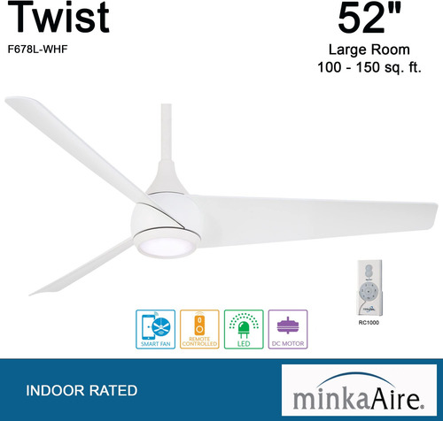 Minka-aire F678l-whf Twist Ventilador De Techo Inteligente D