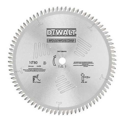 Disco Sierra Circular Dewalt 10  X 80 Dte Aluminio Dw7665