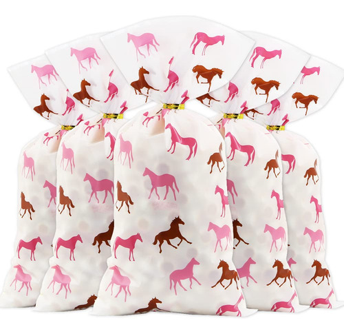 Bolsas De Celofán Para Caballos Rosas Y Café Para Fiestas