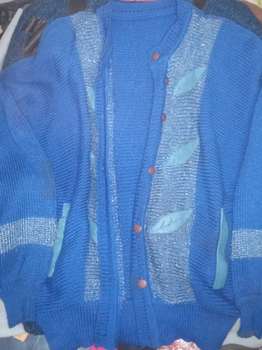 Sweater Azul Celeste Con Botones 