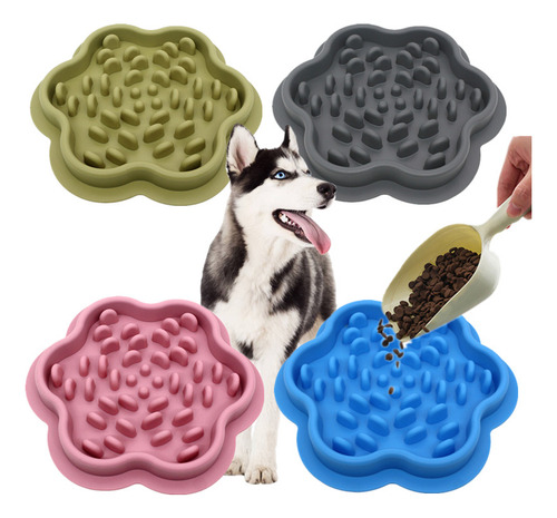 Tazón De Comida Lenta Para Mascotas De Silicona