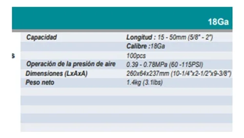 MAKITA CLAVADORA NEUMÁTICA 15-50MM 18GA (AF505N)