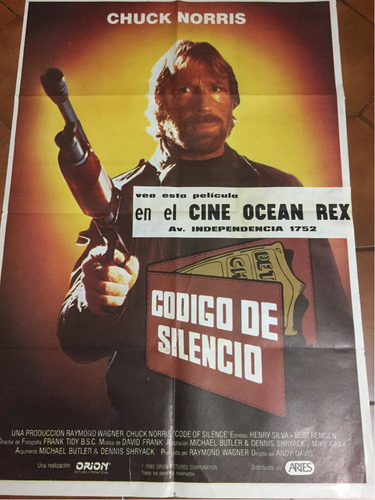 Poster Codigo De Silencio Chuck Norris Con Banner (Usado)