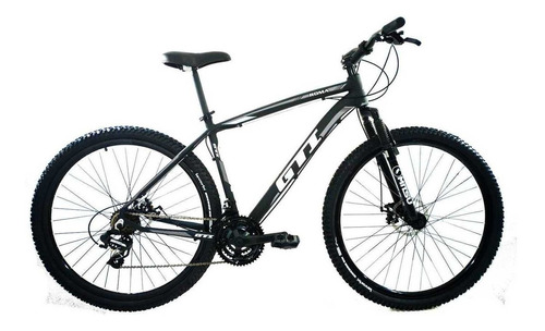 Mountain bike GTI Roma aro 29 19 21v freios de disco mecânico câmbios MTB 7v cor preto/cinza