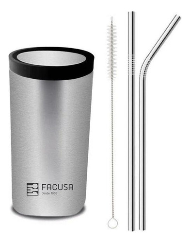 Mug Facusa Acero Termico 2 Capas 450ml + Pack Sorbetes