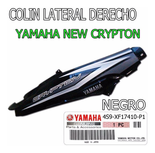 Colin Bajo Asiento Yamaha New Crypton Orig Derecho Negro Fas