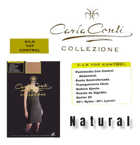 Pantimedia Mujer Carla Conti Silk Top Control Pack 3 Piezas