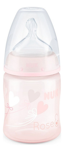 Mamadera Nuk First Choice 150ml 0-6m Con Control Temperatura Color Rosa