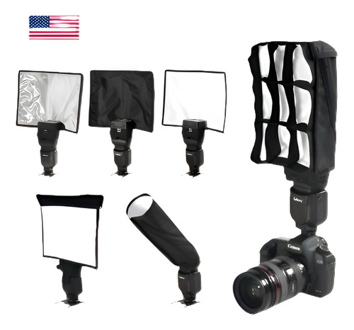 U.s. 5 En 1 Plegable Flash Reflector Snoot Sellado Doblador 