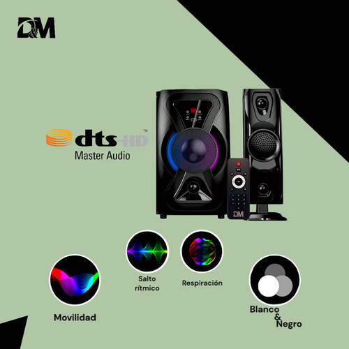D&m Q7 Bocinas Con X Bass Bluetooth, Tv, Estéreo 3.1 Control Negro