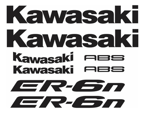 Kit Jogo Faixa Emblema Adesivo Kawasaki Er6ng
