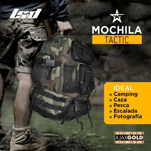Imagen 6 de 10 de Mochila Urbana Deportiva Escolar Tactica Reforzad Notebook