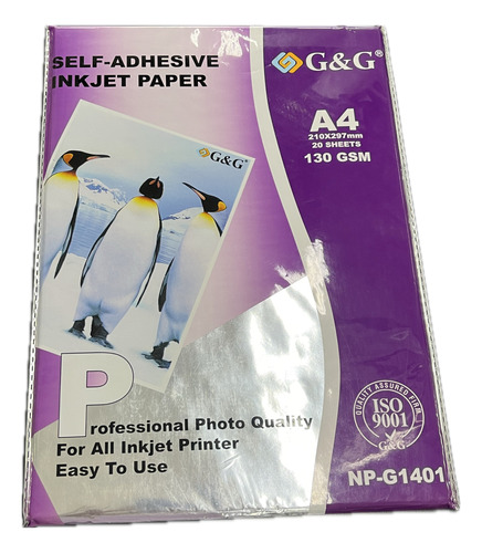 Papel Fotografico G&g A4 Self-adhesive 130 Gsm