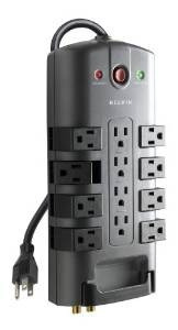 Belkin 12-outlet Ala-plug Surge Protector Con 8 Pies. Cable