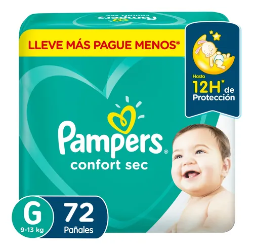 comprar Pañal Pampers Confort Sec G - 72 Unidades Género Sin género Tamaño Grande (G)