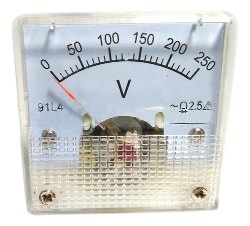 Ac 0-250 V Cuadrado Analgico Voltios Puntero Aguja Panel Med