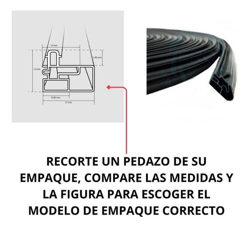 Imagen 4 de 7 de Empaque Puerta Ala De Vampiro Grande Negro C/ Iman 9.3 Metro