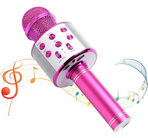 Micrófono Inalámbrico Bluetooth Karaoke Niños Y Niñas Rosa