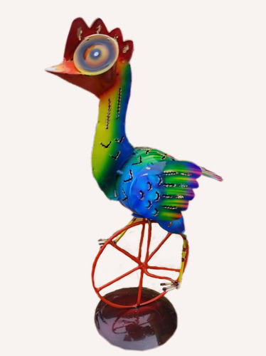 Imagen 1 de 3 de Pollito Artesanal Figura Decorativa Hojalata