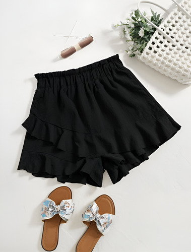 Short Pollera Boho Lino Cey De S A Xl- Tendencia Shein 2025