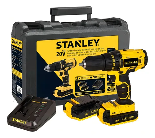 Taladro Rotación 20v + 2 Baterías Stanley Scd201c2k-b2c